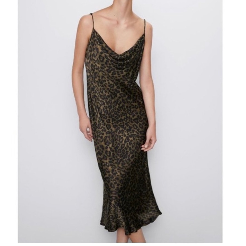 ZARA Dress | Cheetah Print Adjustable Cami Dress